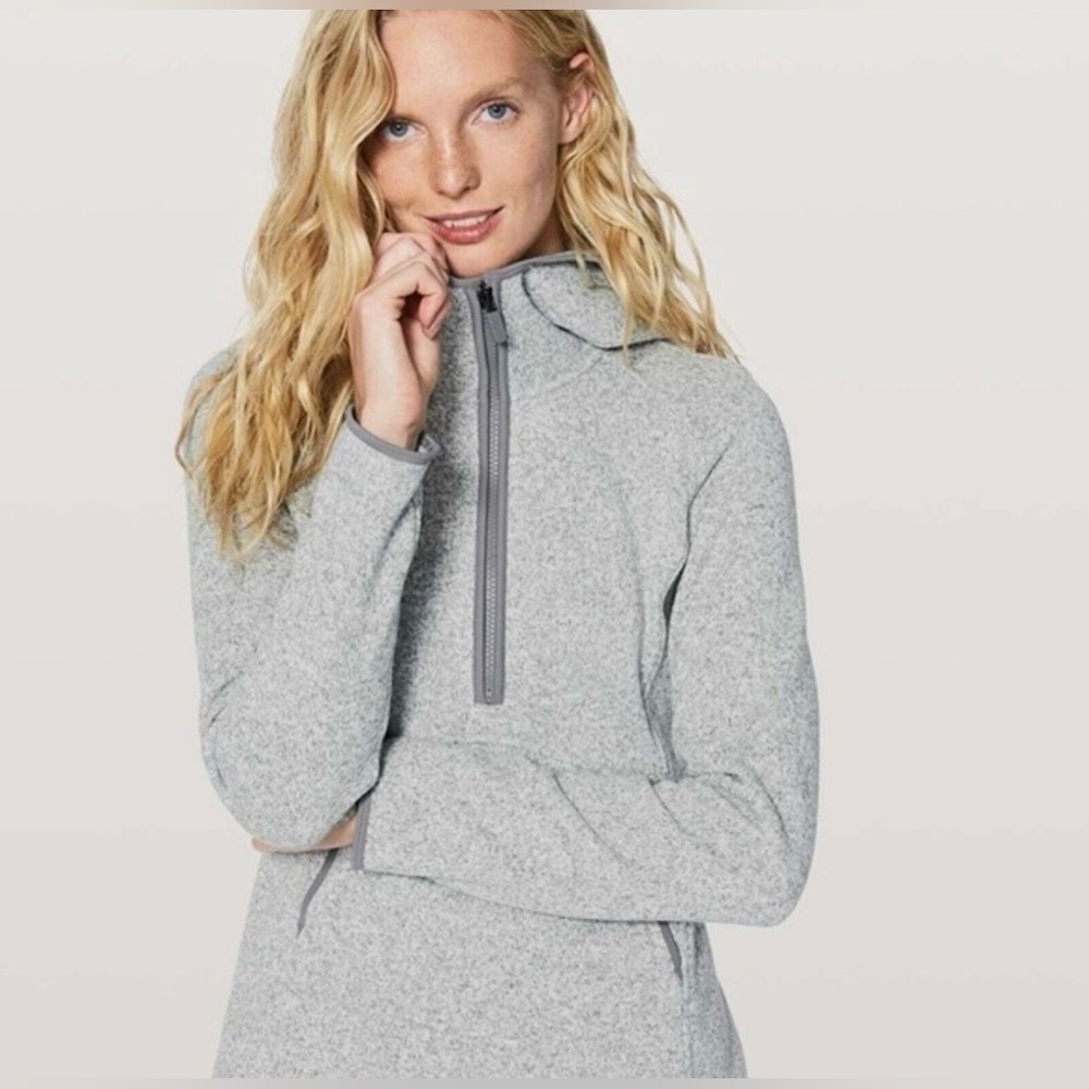 Lululemon Heather Gray Zip-Front Hoodie Pullover